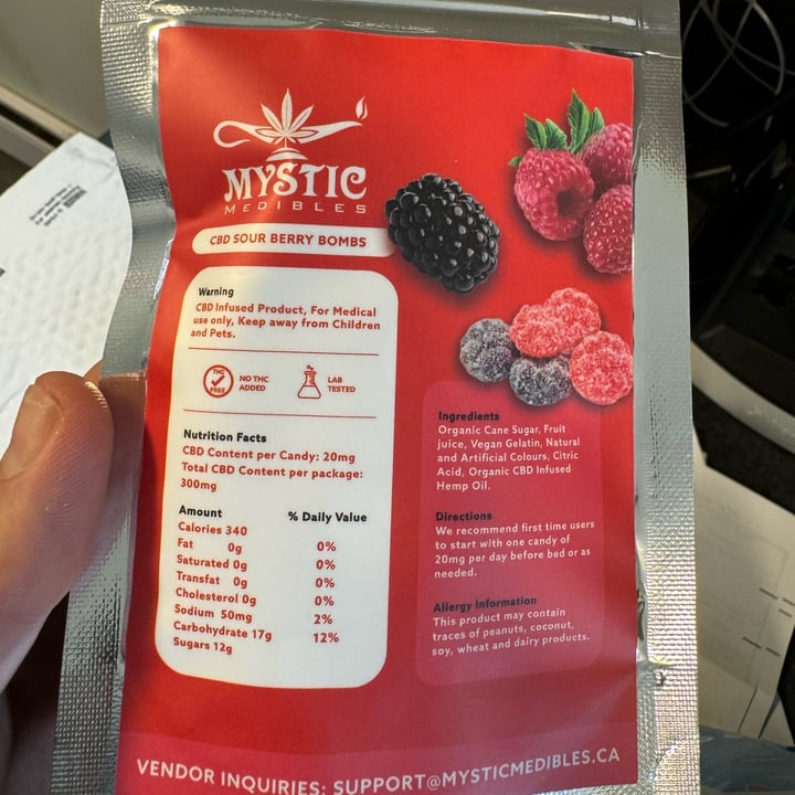 photo of Mystic Edibles CBD Sour Berry Bombs shared by @veganmika on  09 Apr 2024 - review