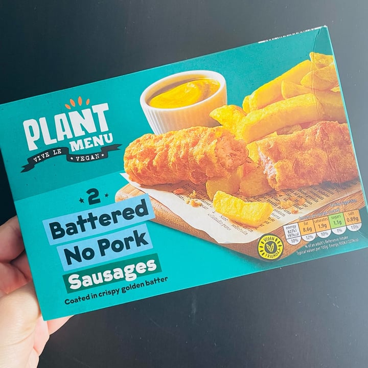 photo of Plant Menu 2 Battered No Pork Sausages shared by @annika-m on  03 Sep 2023 - review