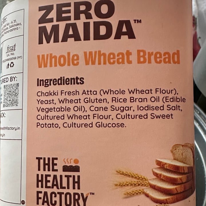 photo of The Health Factory Zero Maida Bread 100% Whole Wheat shared by @veganosaurus on  16 Sep 2025 - review