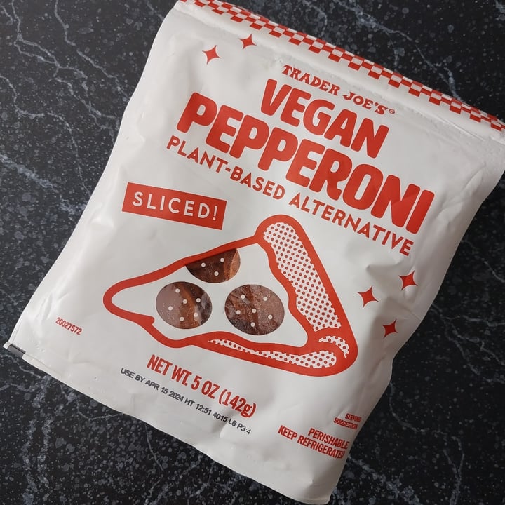 photo of Trader Joe's vegan pepperoni shared by @ohgeorgia on  03 Mar 2024 - review