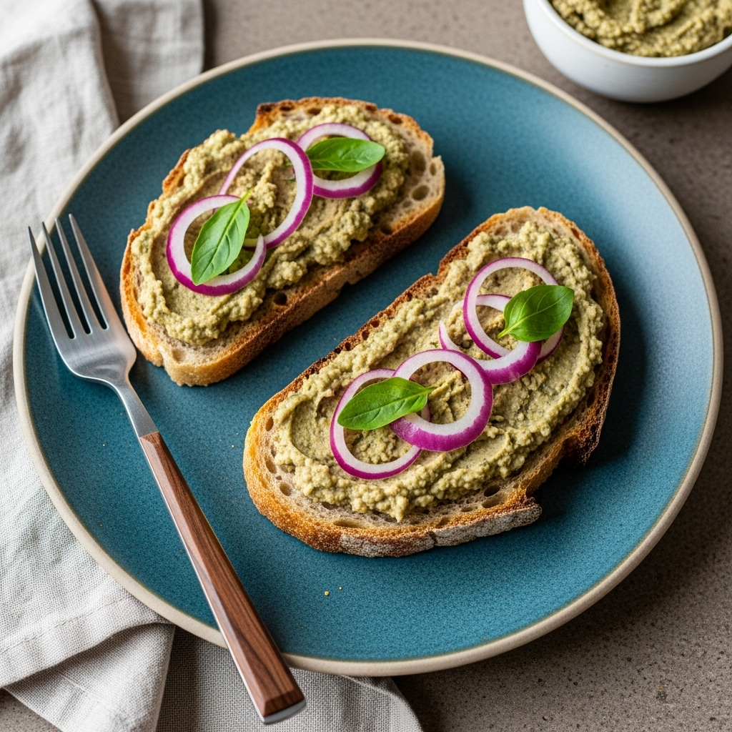 Delicious vegan spread on homemade sourdough bread