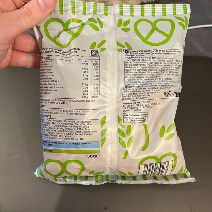 photo of Marks & Spencer Food (M&S) Baked Pickled Jalapeno Pretzels shared by @ameriamber on  27 Sep 2025 - review