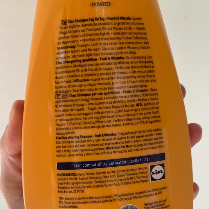 photo of Cien shampoo papaya non 100% naturale shared by @valeriapugliese on  13 Sep 2024 - review