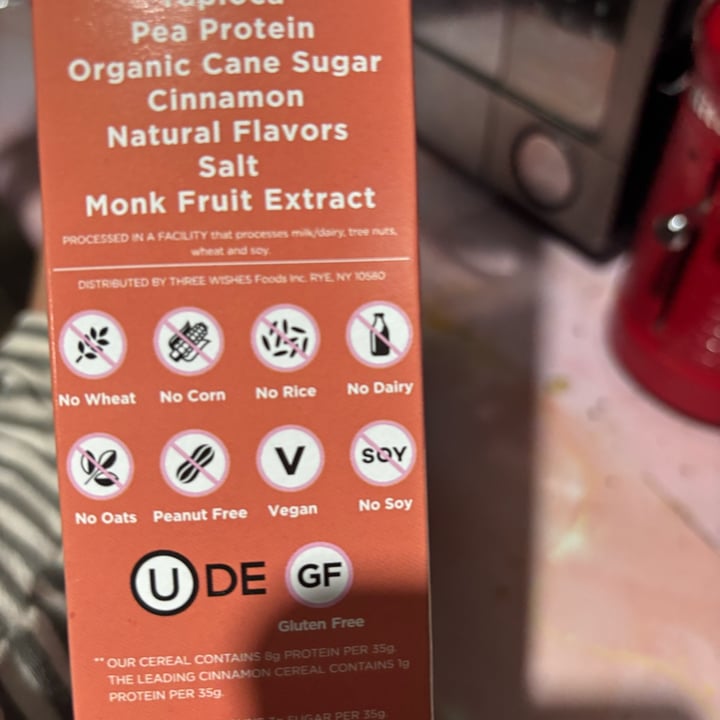 photo of Three Wishes Cinnamon cereal shared by @veganads on  24 Sep 2025 - review