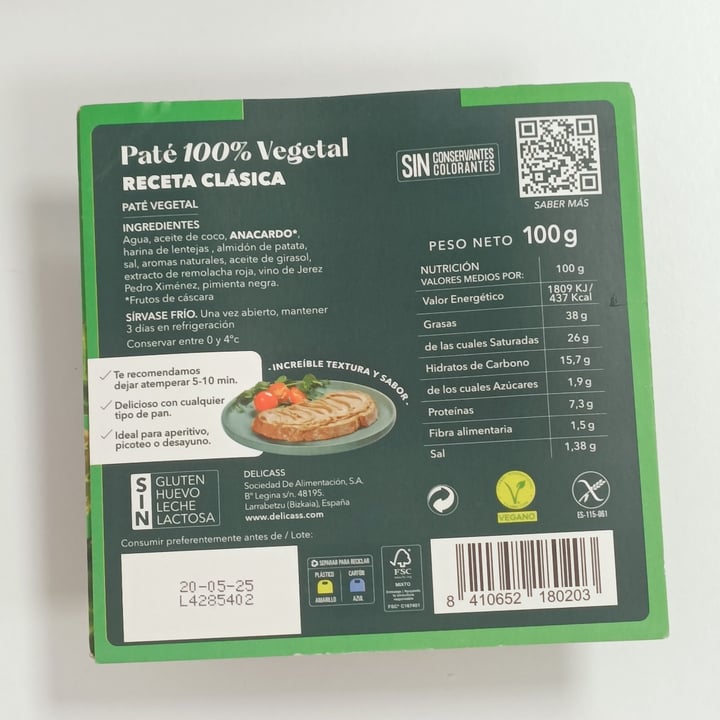 photo of Delicass Paté shared by @felinavegana on  10 May 2025 - review