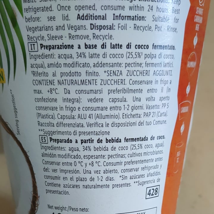 photo of Vemondo yogurt al cocco shared by @ghess on  01 Feb 2025 - review