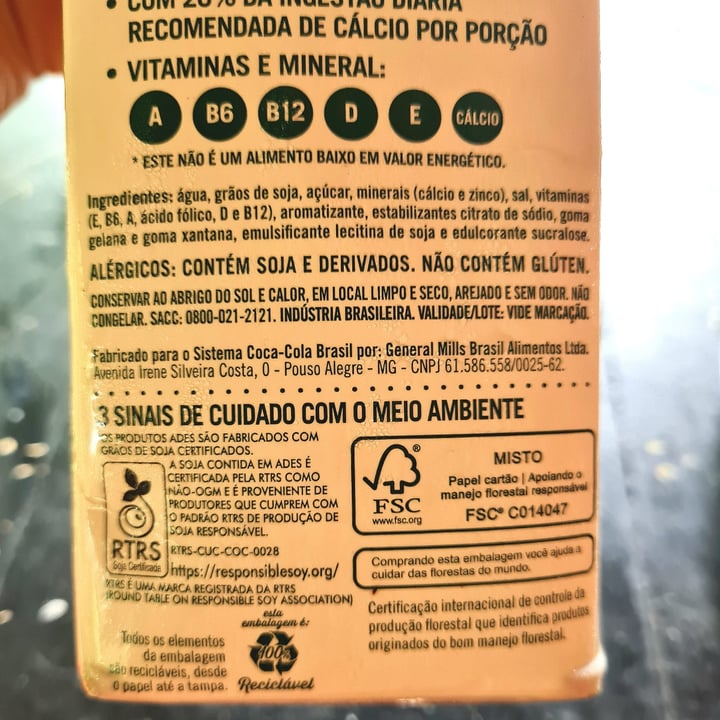photo of Ádes leite de soja bebida de soja sabor original shared by @alecomess on  11 Feb 2024 - review