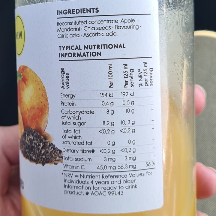 photo of Woolworths Food Mandarin & Chia 100% Fruit Juice shared by @veronicagroen on  26 Sep 2024 - review