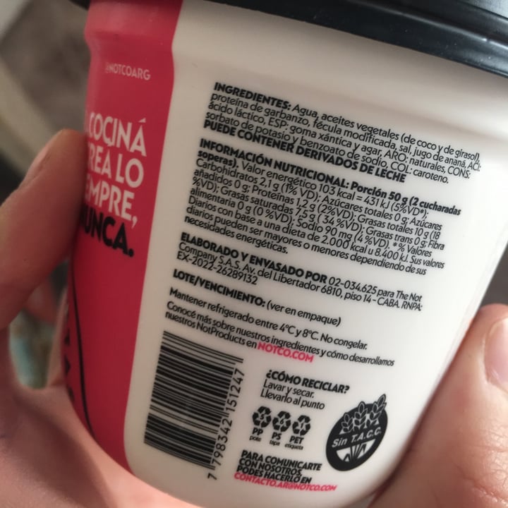 photo of Not Co NOT CREAM CHESSE ORIGINAL shared by @candeballesta on  27 Aug 2023 - review
