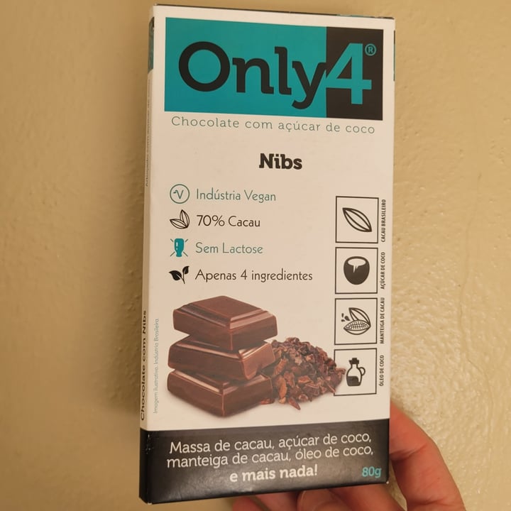 photo of Only4 chocolate com nibs de cacau shared by @dricamoniz on  25 Aug 2023 - review