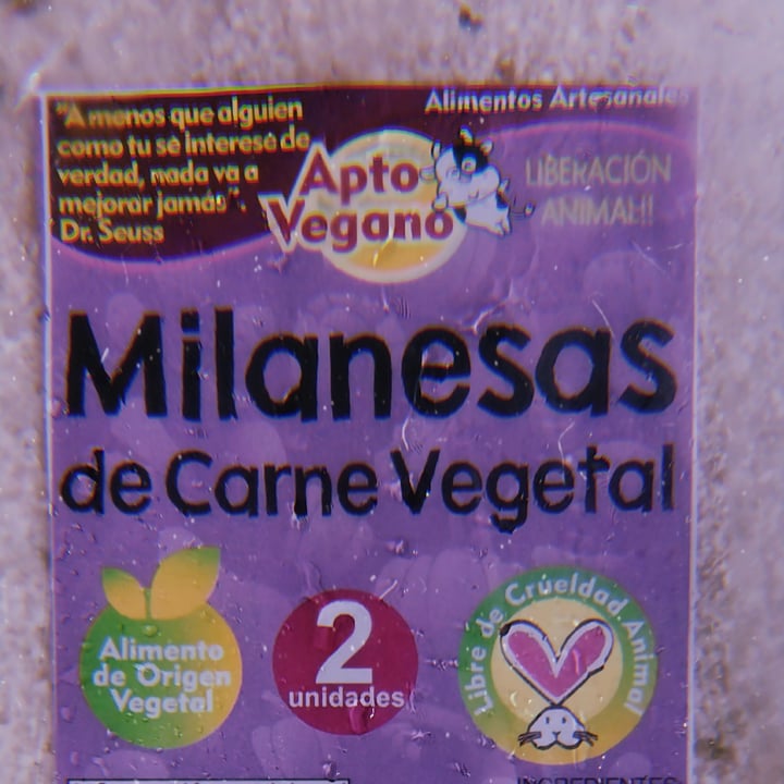 photo of Apto Vegano Consciente Milanesa de Carne Vegetal shared by @nanicuadern on  28 Oct 2023 - review
