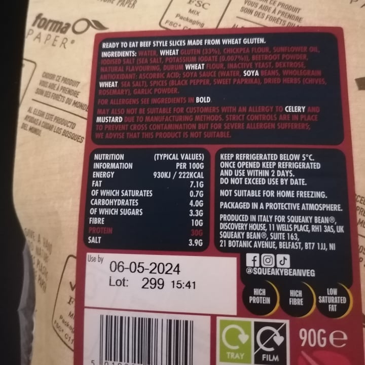 photo of Squeaky Bean NYC Deli Pastrami Style Sandwich Slices shared by @charlix on  26 Jul 2024 - review