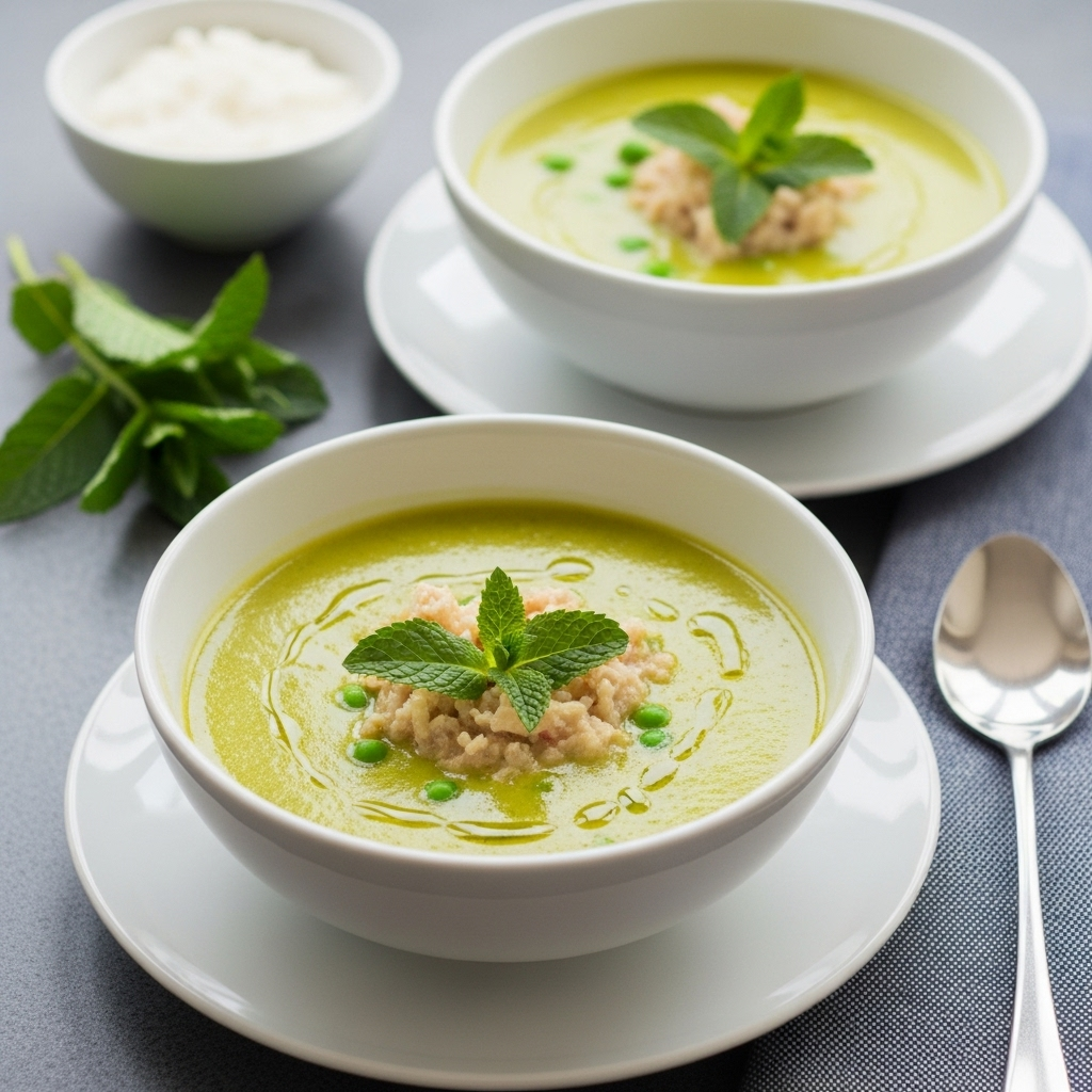 Homemade Pea & Mint Soup