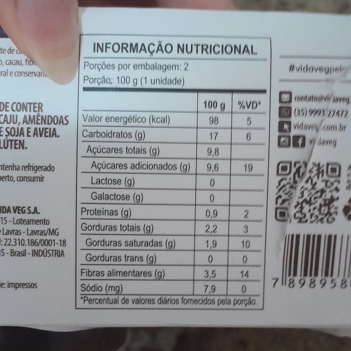 photo of Vida Veg Mousse de cacau e leite de coco shared by @arianev3g on  05 Oct 2024 - review