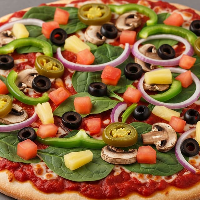Photo of the dish “Custom-built Thin 'N Crispy Veggie Pizza (without cheese)”