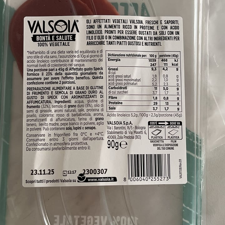 photo of Valsoia Affettato gusto speck shared by @aurylois on  03 Oct 2025 - review