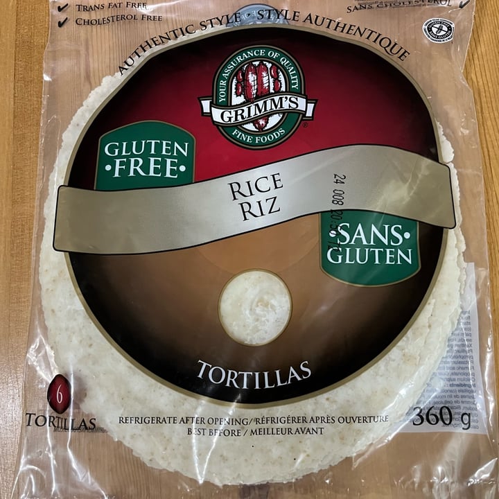 photo of Grimm’s Rice Tortillas shared by @ecoveg on  20 Apr 2024 - review