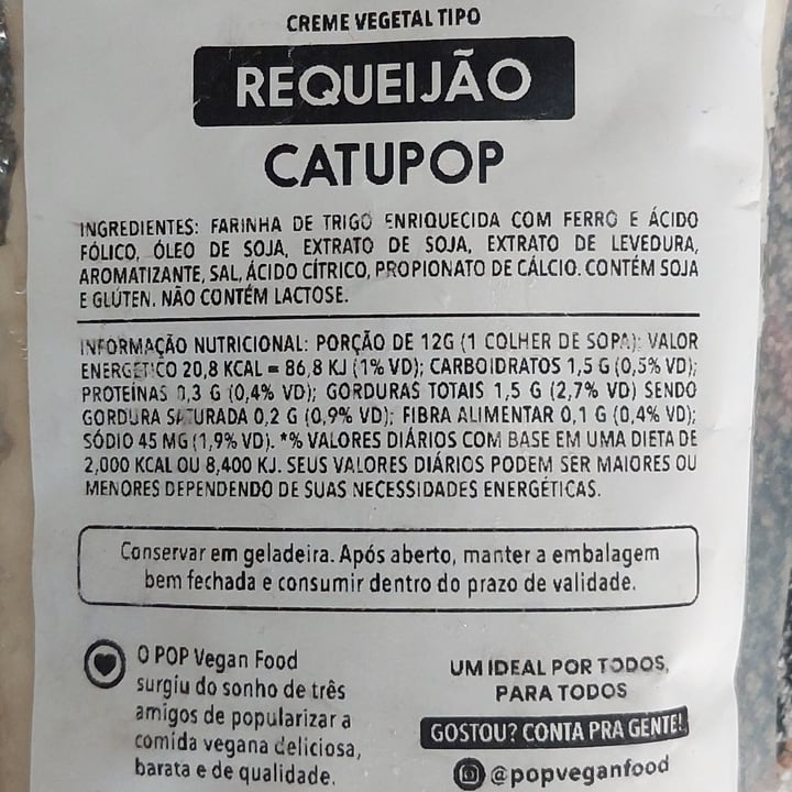 photo of Pop vegan food Requeijão Catupop shared by @jcasati on  29 Sep 2023 - review