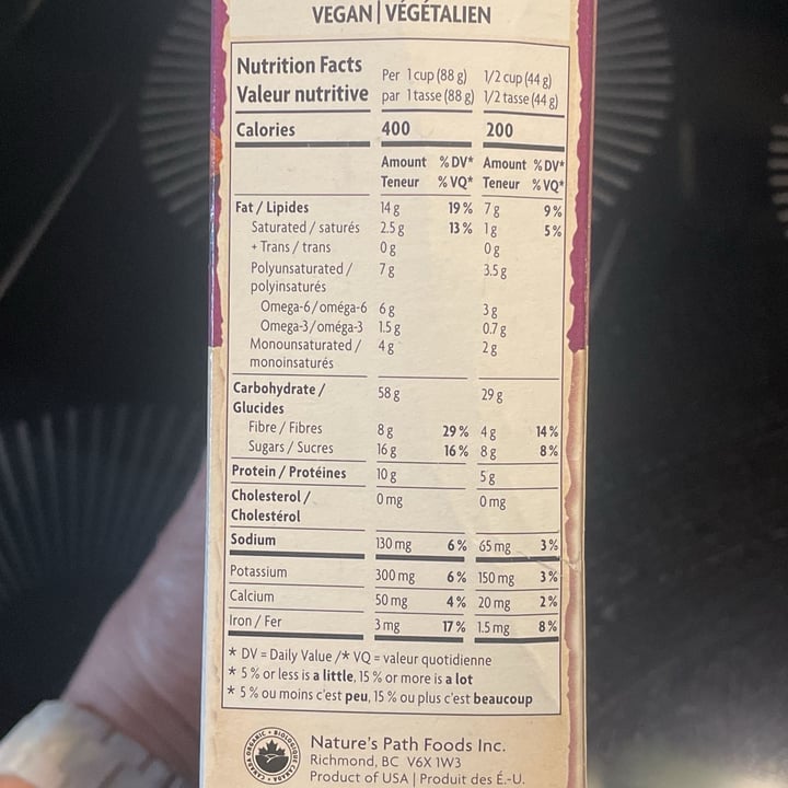 photo of Nature's Path Foods Vanilla Almond + Flax Granola shared by @nbacha on  25 Apr 2025 - review
