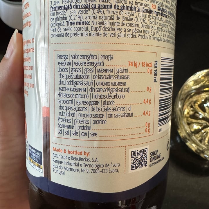 photo of The Gutsy Captain Kombucha Ginger & Lemon shared by @millito on  27 Apr 2025 - review