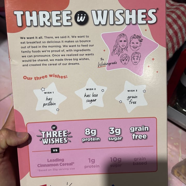 photo of Three Wishes Cinnamon cereal shared by @veganads on  24 Sep 2025 - review