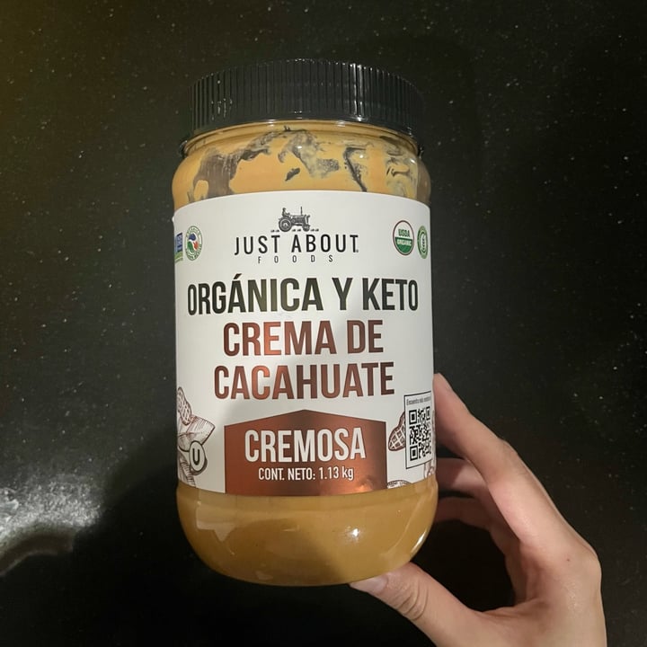 photo of Just About Foods Orgánica y Keto Crema de Cacahuate shared by @jomaloto on  26 Oct 2023 - review