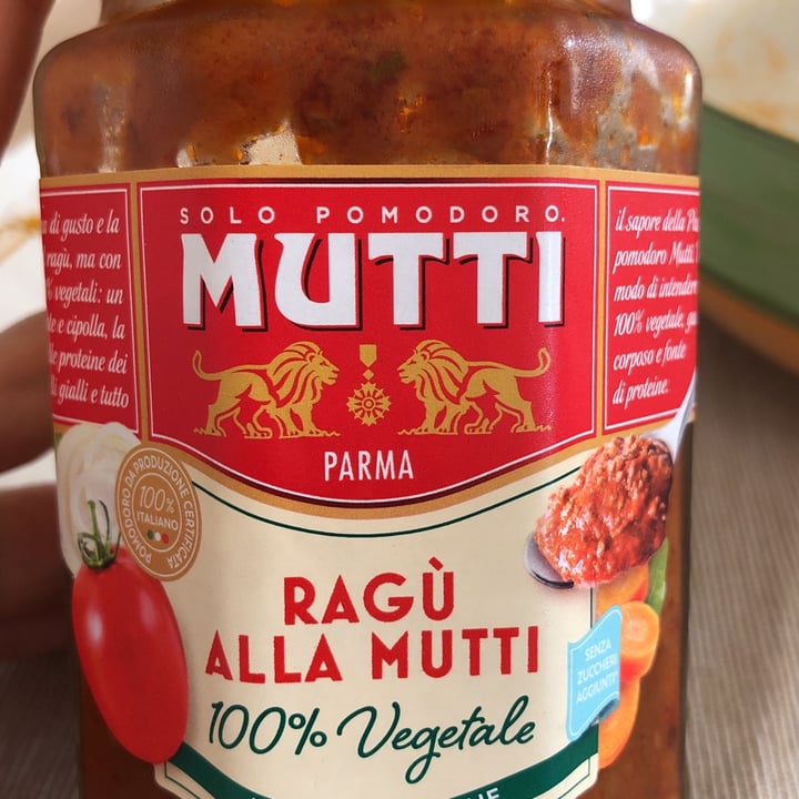 photo of Mutti Ragú Alla Mutti 100%Vegetale shared by @fedefri on  12 Oct 2023 - review