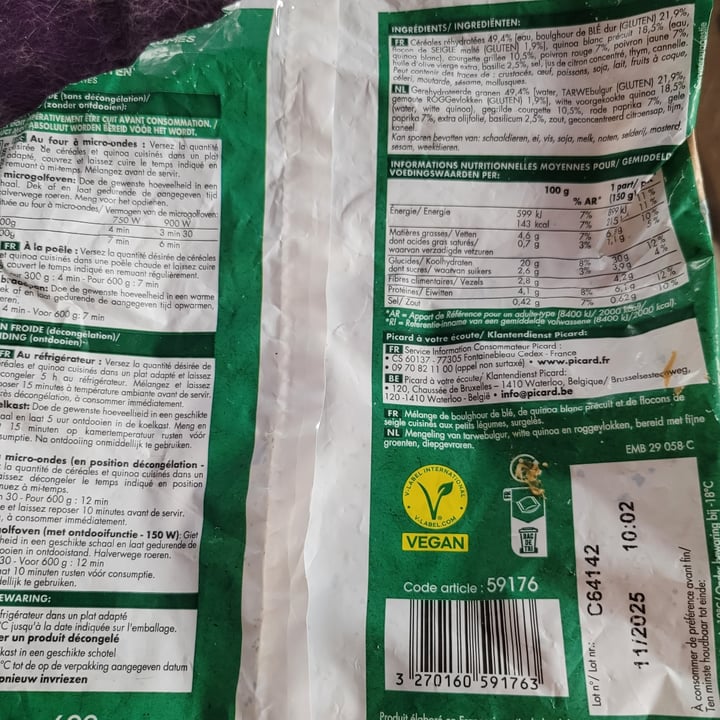 photo of Picard Céréales et quinoa aux légumes shared by @peggi14 on  27 May 2025 - review