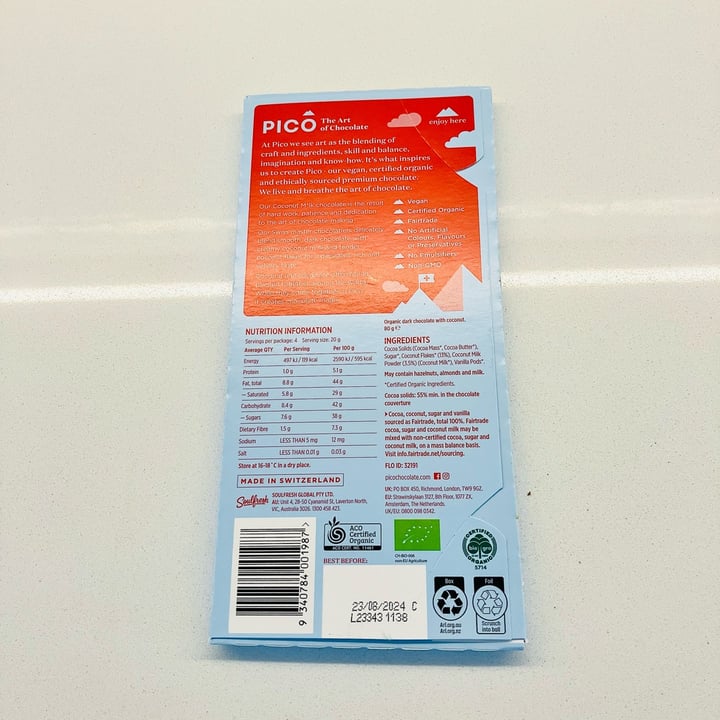 photo of Pico Chocolate Coconut M*lk shared by @lil-chickpea on  09 Feb 2024 - review
