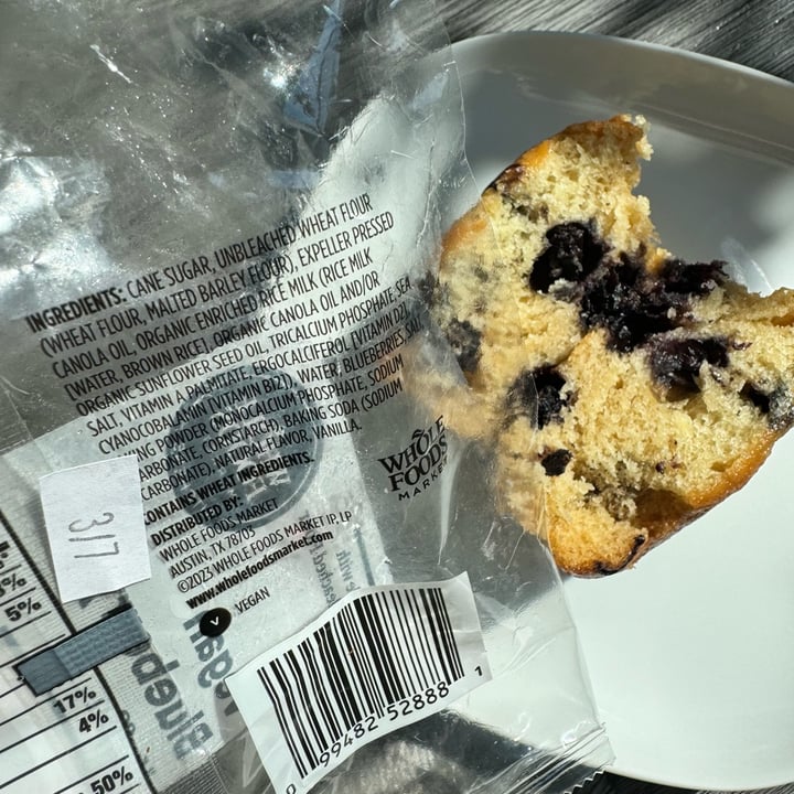 photo of Whole Foods bakery Vegan Blueberry Muffin shared by @berryveganplanet on  20 Apr 2024 - review