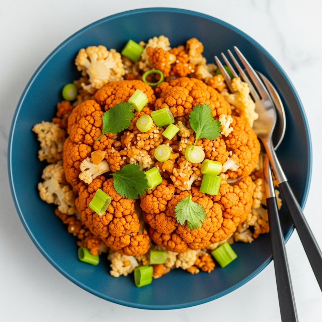 Delicious Vegan Buffalo Cauliflower Bowl
