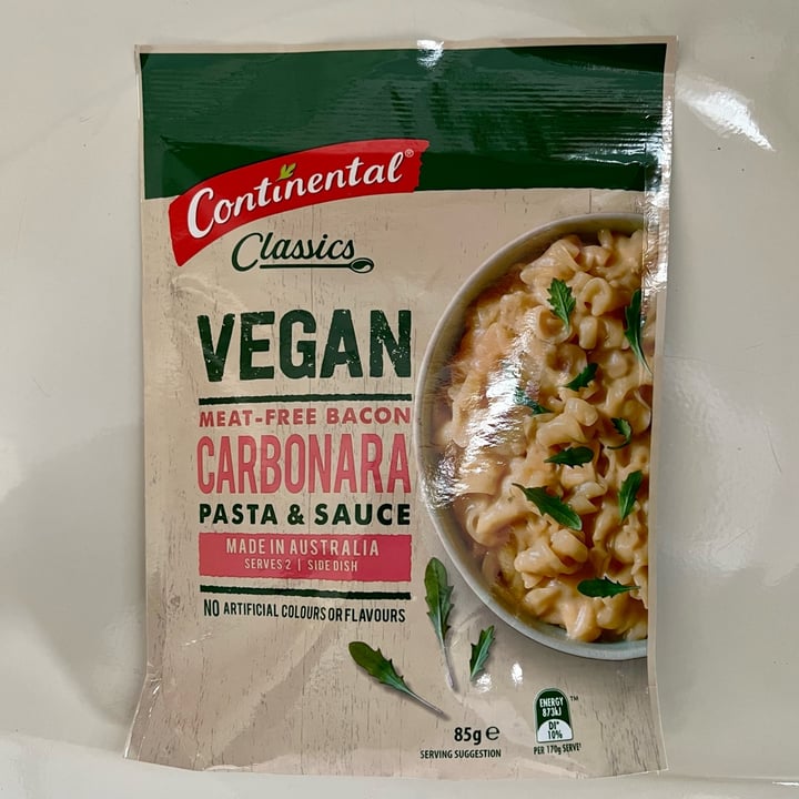 photo of Continental Vegan Meat-Free Bacon Carbonara Pasta & Sauce shared by @vegan-friendly on  16 Sep 2023 - review