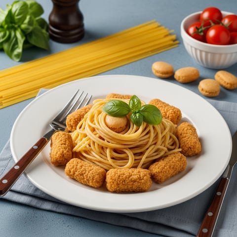 Quick & Easy Vegan Spaghetti with Soya Nuggets: A Nutritious Weeknight Meal for Families
