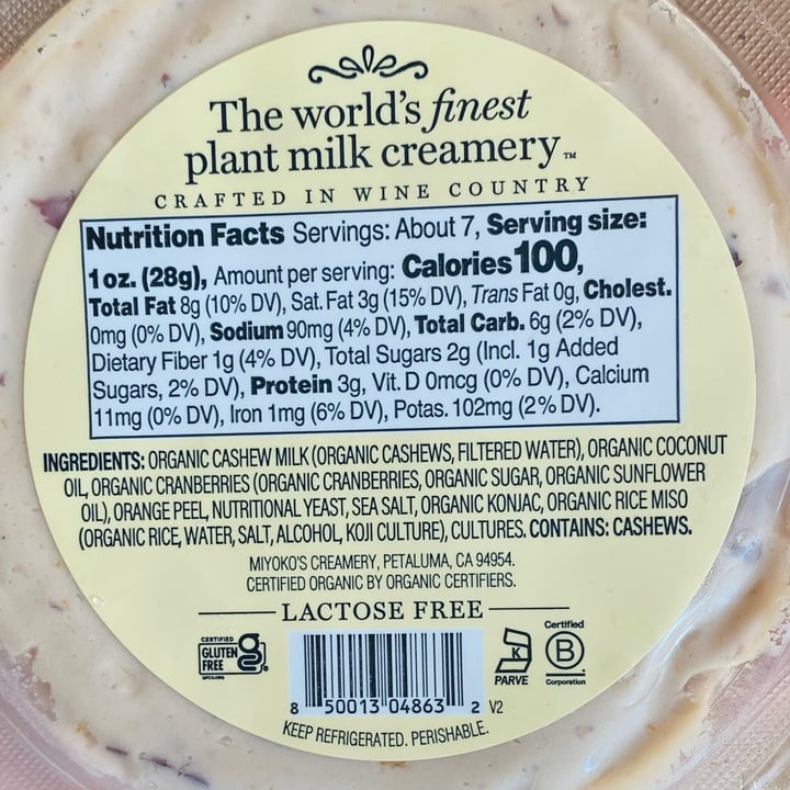 photo of Miyoko's Creamery Cranberry Alpine Cultured Plant Milk Cheese shared by @beckyyy on  08 Sep 2023 - review