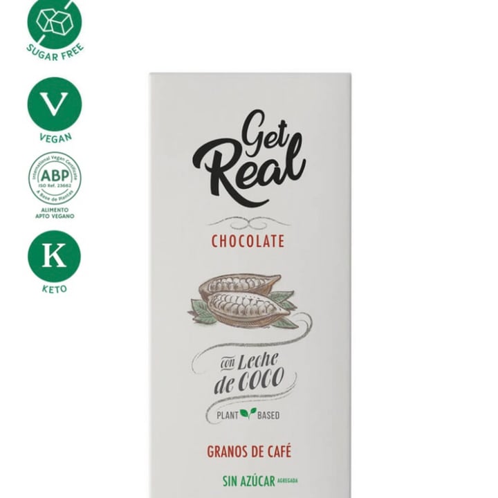 photo of Get Real chicolate con leche de coco y granos de cafe shared by @vegandann on  26 Apr 2024 - review