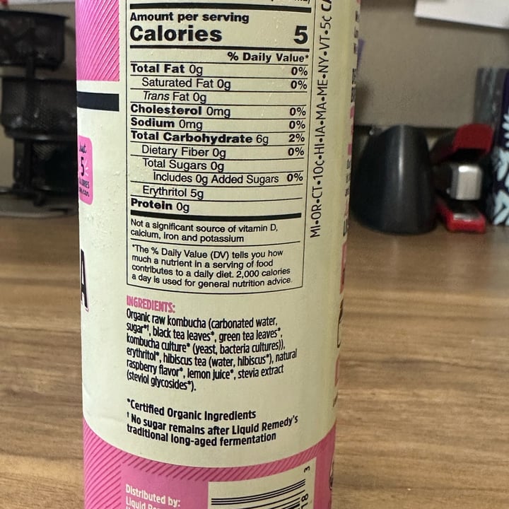 photo of Liquid Remedy Kombucha Raspberry Lemonade shared by @crazeedeysi on  20 Jul 2025 - review