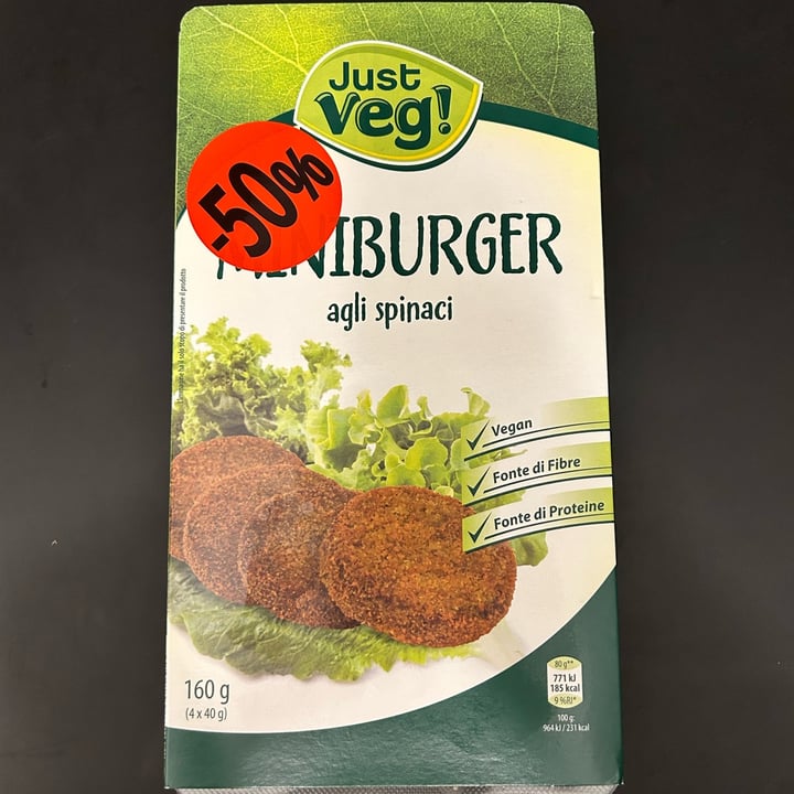 photo of Just Veg! (ALDI Italy) Miniburger agli Spinaci shared by @andrea76 on  02 Sep 2023 - review