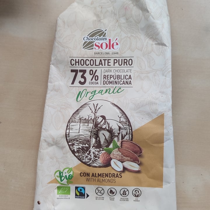 photo of Chocolates Solé Chocolate Puro 73% Con Almendras shared by @lasonrisadeltrece on  30 May 2024 - review