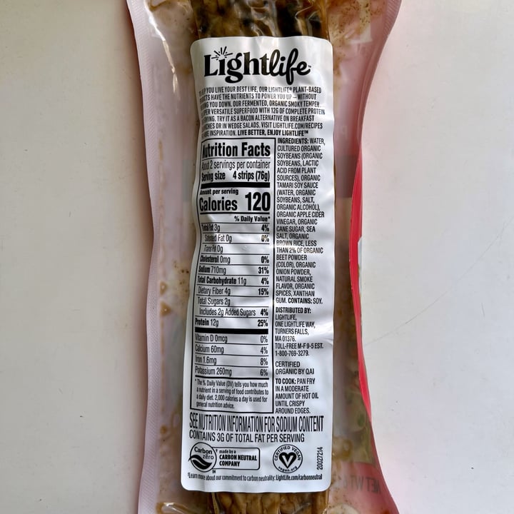 photo of Lightlife Tempeh (Smoky Bacon) shared by @kyu on  25 Apr 2024 - review
