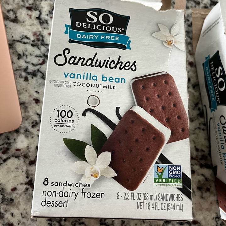 photo of So Delicious Dairy Free Sandwiches Vanilla Bean Coconutmilk Ice Cream shared by @ivastoykova on  18 Oct 2023 - review