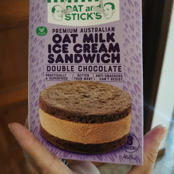 photo of The Pat and Stick Homemade Co. Oat Milk Double Chocolate ice cream sandwich shared by @stefietokee on  03 Apr 2024 - review