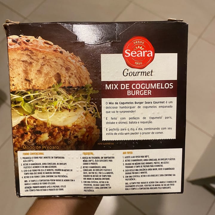 photo of Seara gourmet Mix De Cogumelos Burger shared by @malu26 on  06 Sep 2023 - review