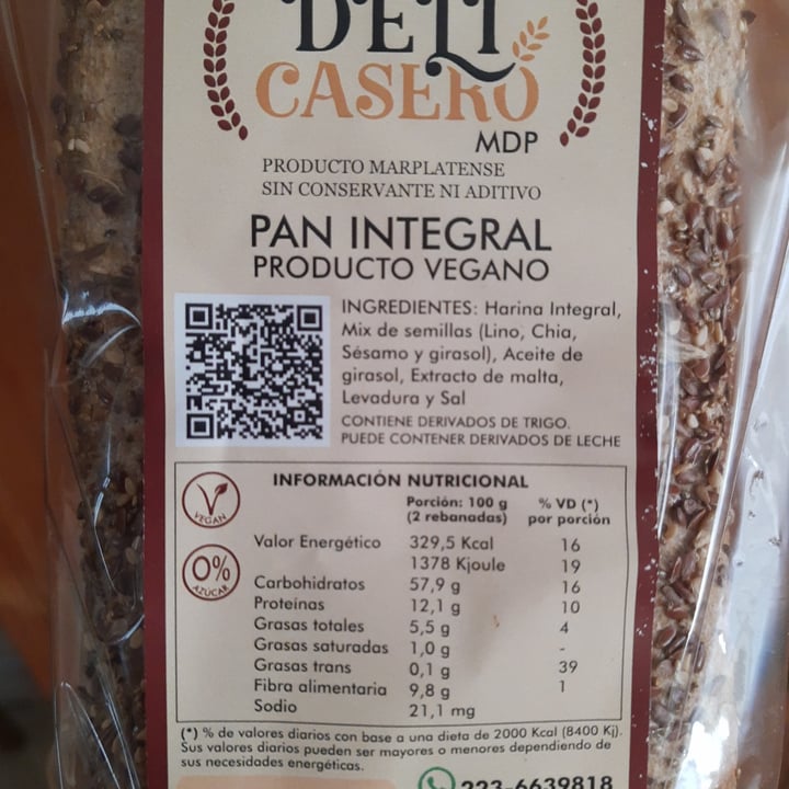 photo of Deli casero Pan Integral shared by @ktpmor on  01 Jul 2024 - review