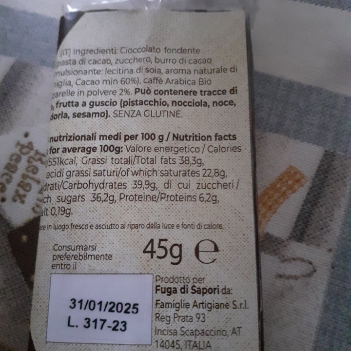 photo of Fuga di sapori Tavoletta Di Cioccolato Extra Fondente shared by @valelica on  26 Dec 2023 - review