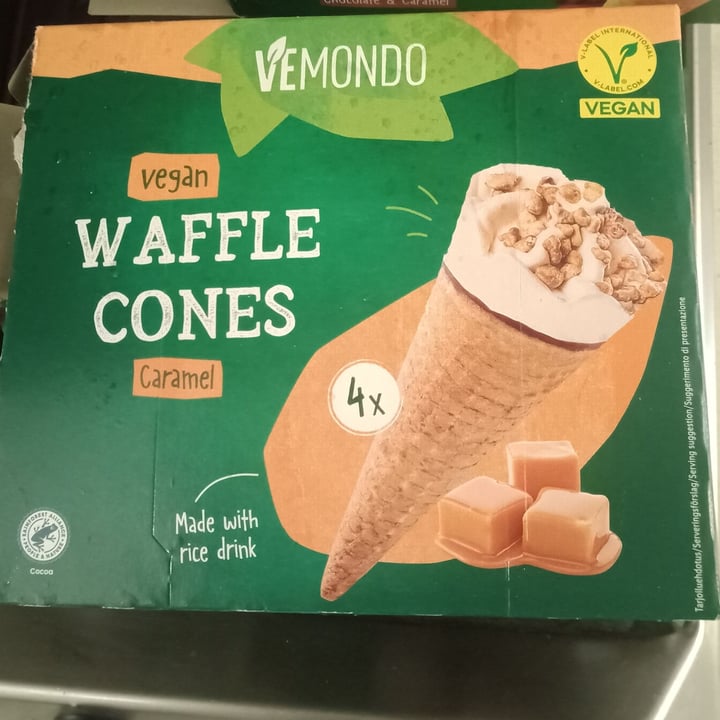 photo of Vemondo vegan waffle cones caramel shared by @lindanichilist on  18 Feb 2024 - review