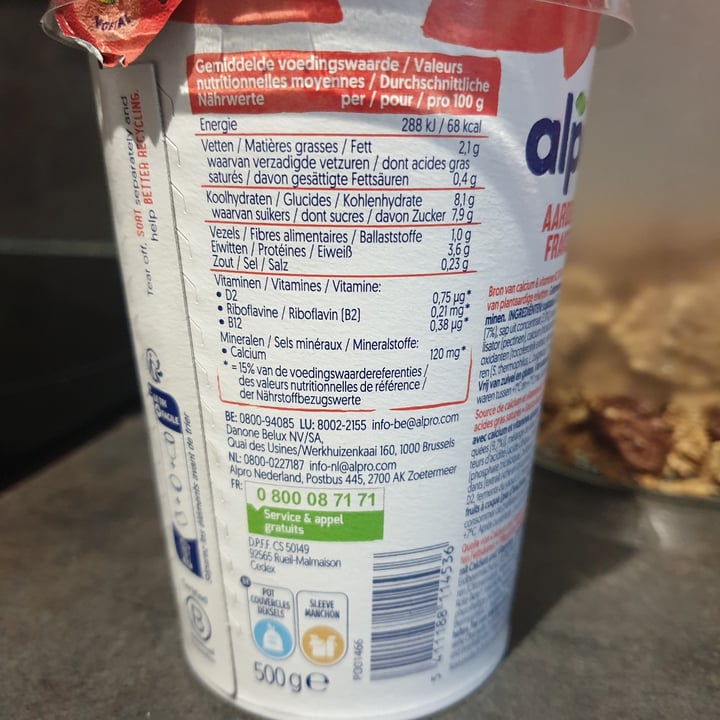 photo of Alpro Alpro aardbei / fraise 500g shared by @miaouss on  08 Aug 2024 - review