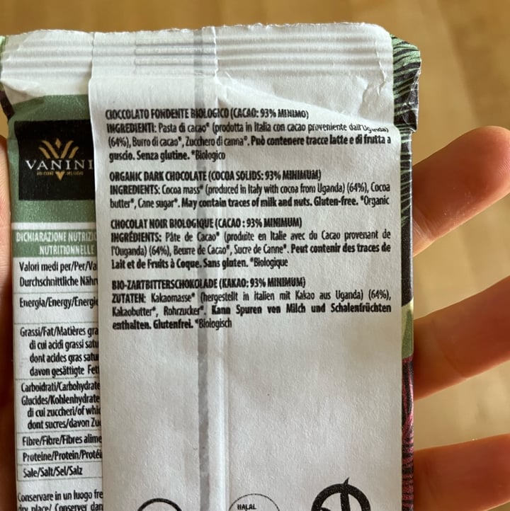photo of Vanini Cioccolato Fondente 92% shared by @linda0597 on  18 May 2025 - review