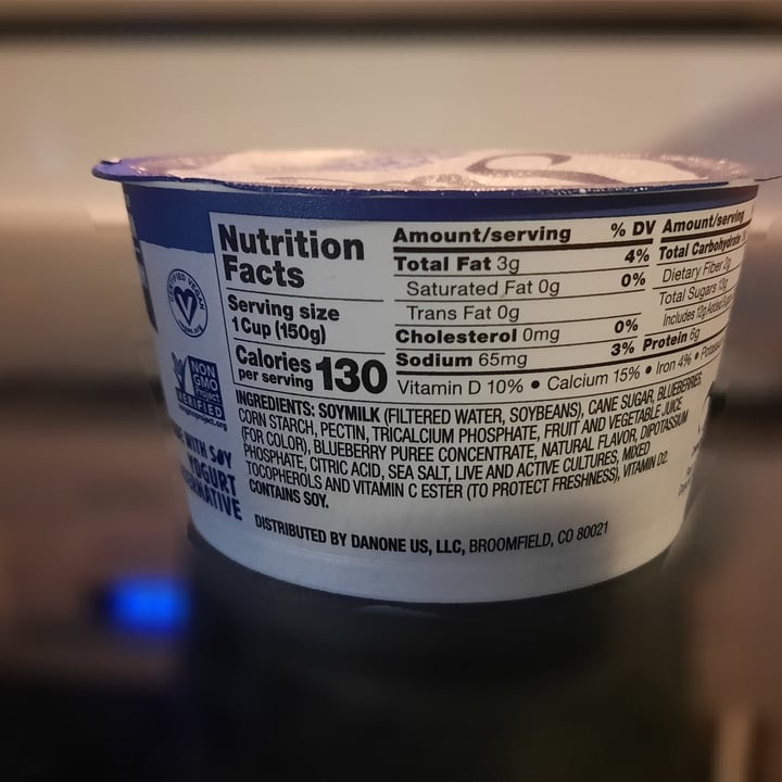 photo of Silk Blueberry Yogurt Alternative Made with Soy shared by @anonvegan on  04 Sep 2023 - review