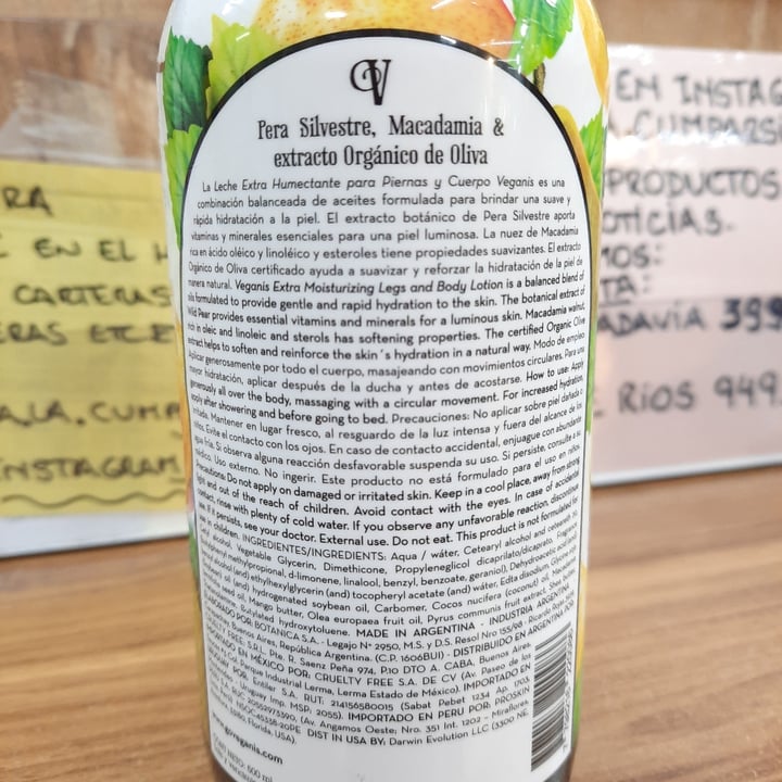 photo of Veganis LECHE EXTRA HUMECTANTE PARA PIERNAS Y CUERPO Pera Silvestre & Macadamia con extracto Orgánico de Oliva shared by @lurethemwithfood on  09 Sep 2023 - review