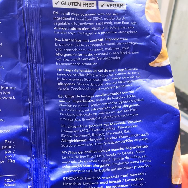 photo of Proper Chips Sea salt lentil chips shared by @carmelau on  12 May 2024 - review